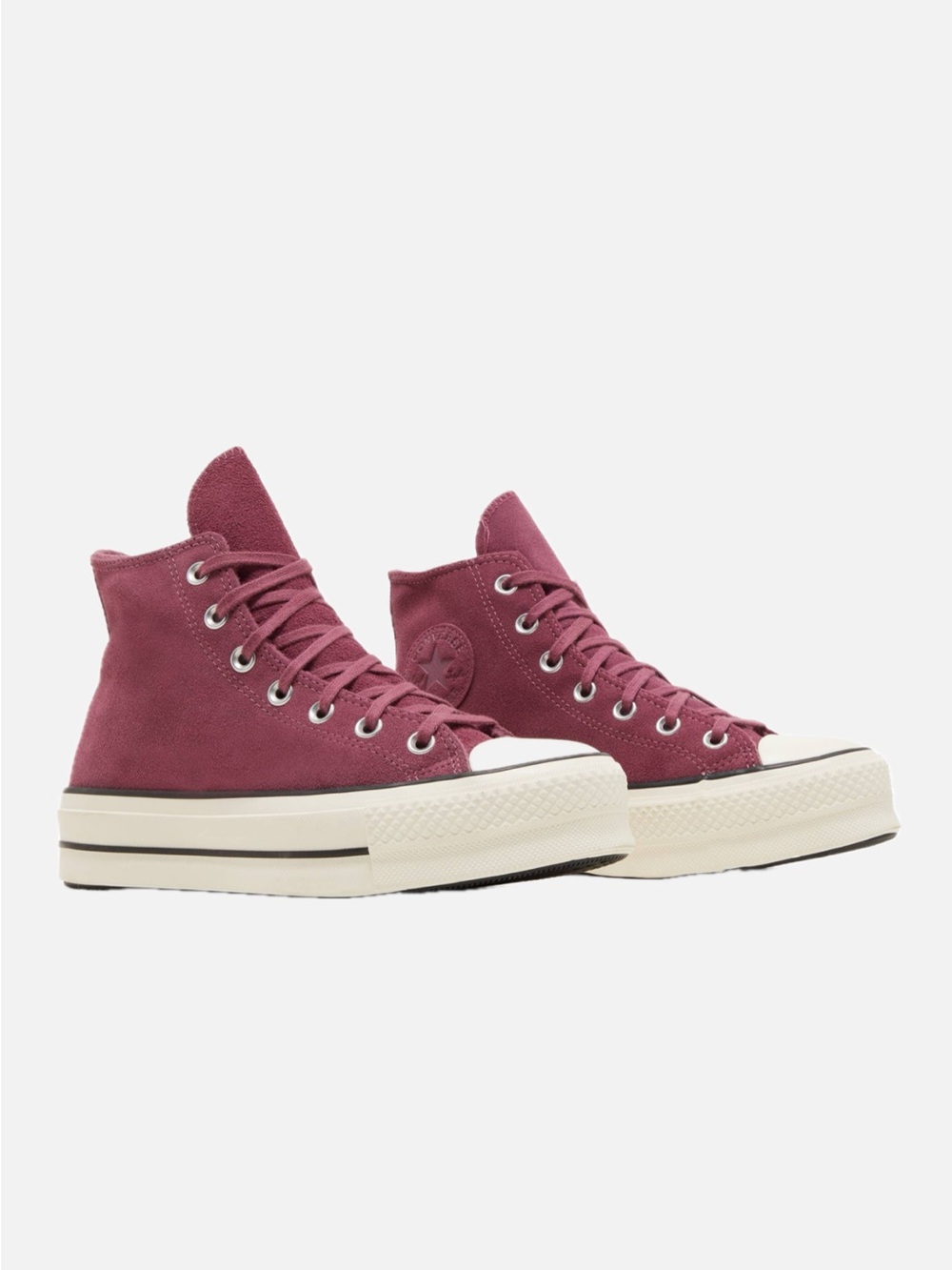 Converse Burgundy High-Top Platform Sneakers